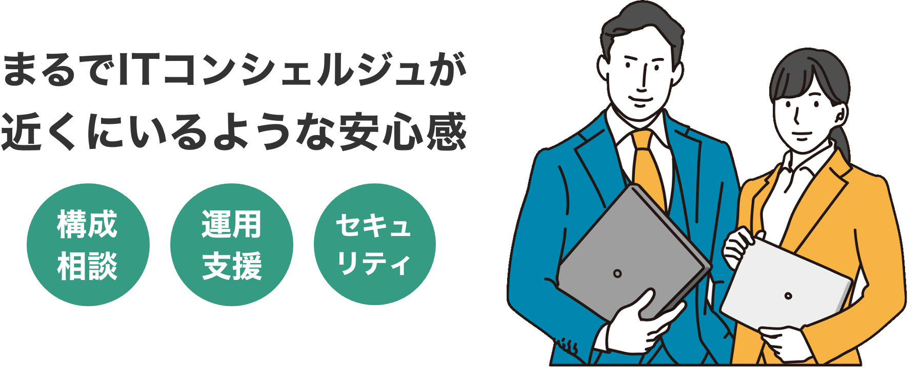 まるでITコンシェルジュが近くにいるような安心感 構成相談 運用支援 セキュリティ